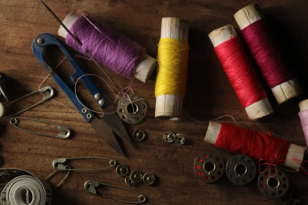 Dropping a wound bobbin of a known class into a used sewing machine before a test seam