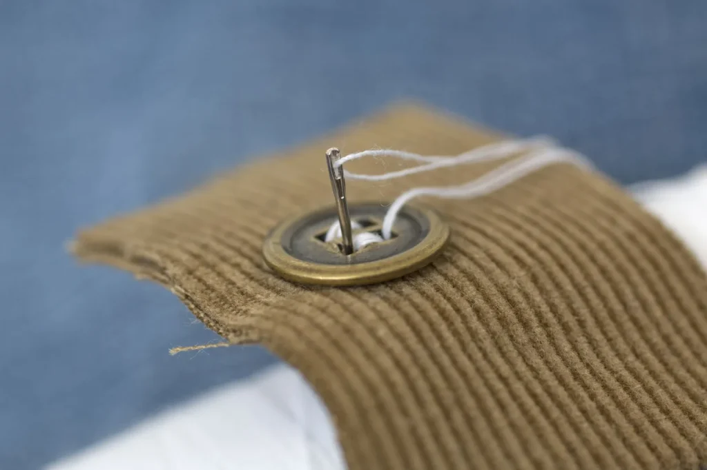 A finished buttonhole sewn during a test stitch check